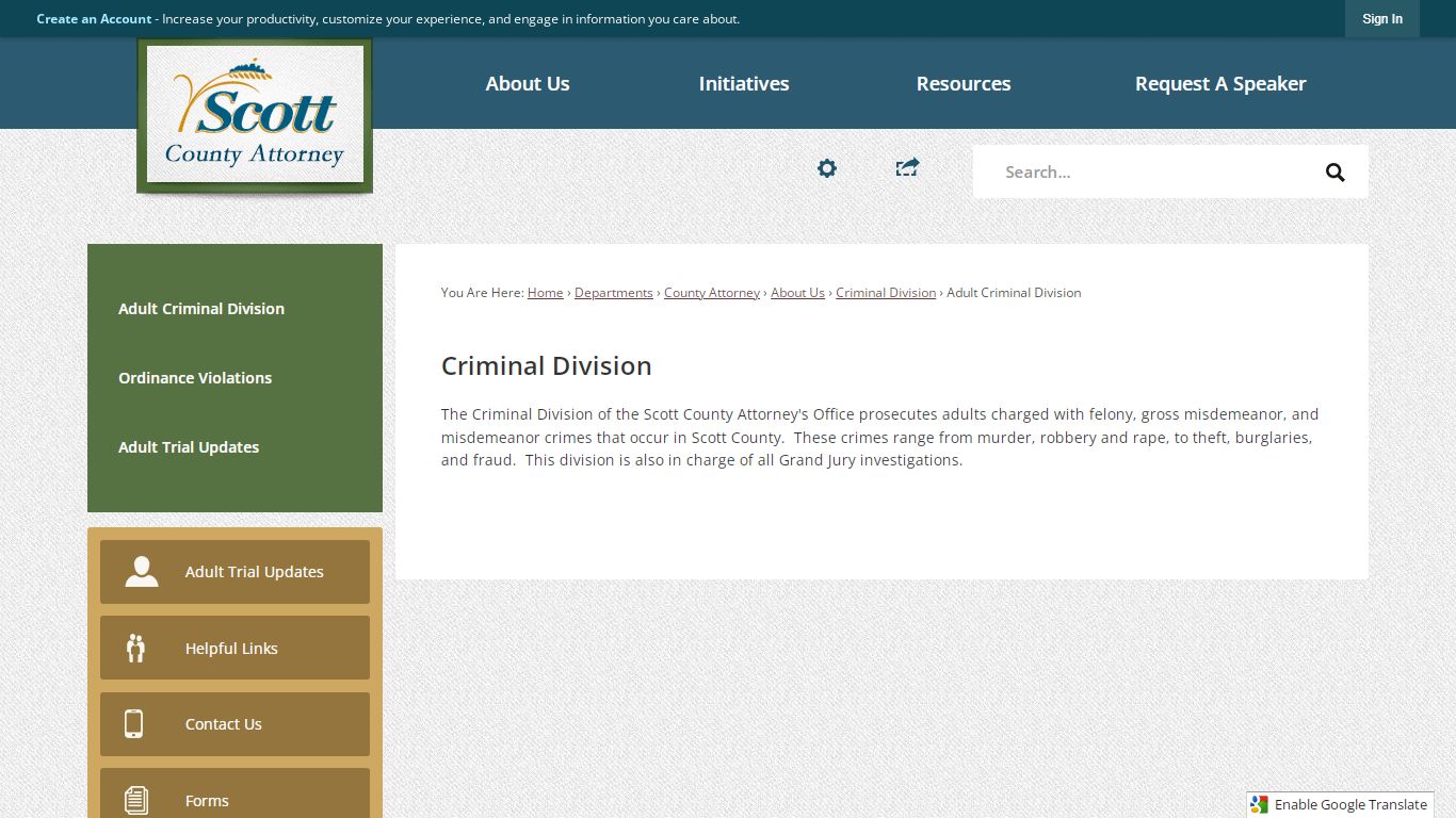 Criminal Division | Scott County, MN